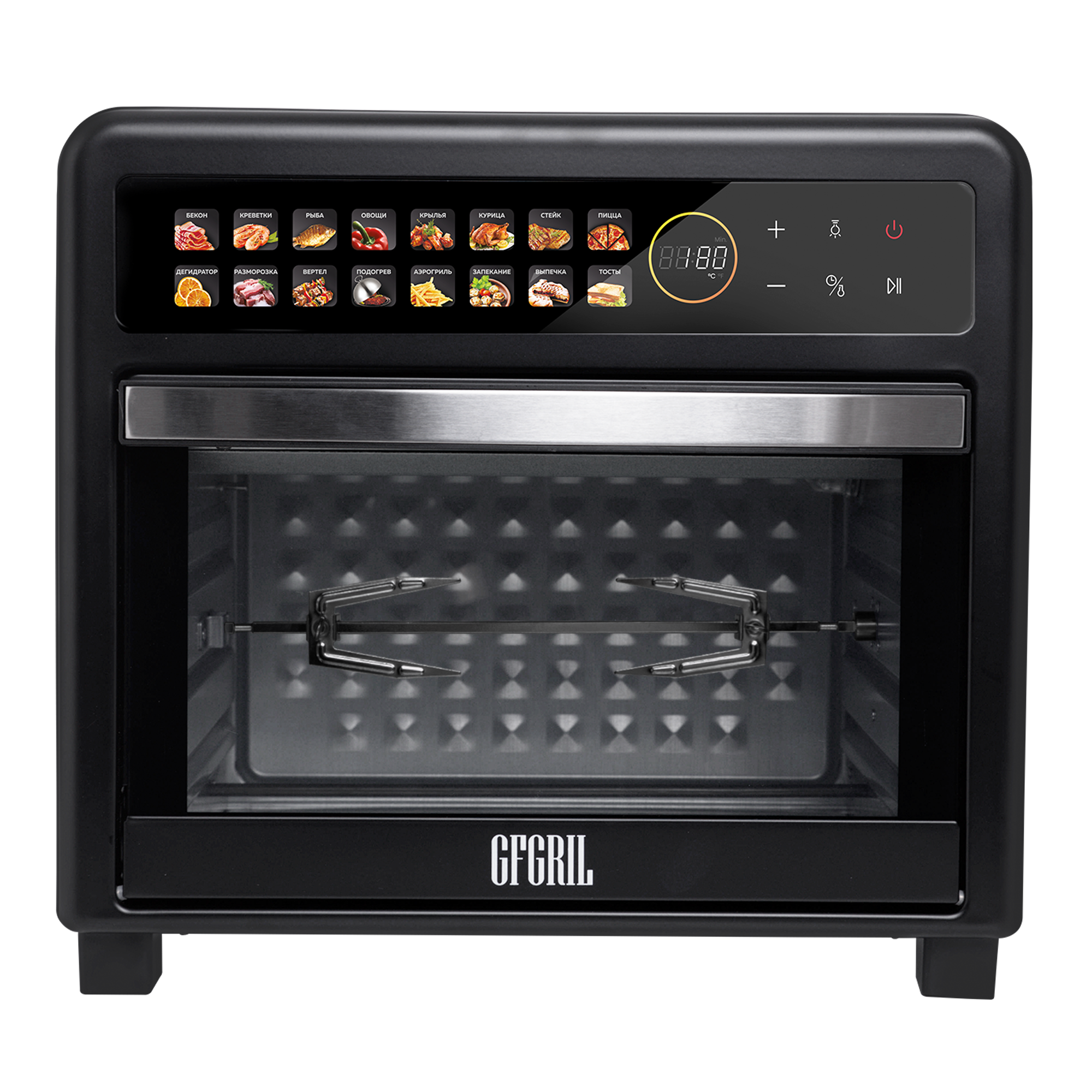 Мини-печь аэрогриль GFGRIL GFAO-800-black - изображение 2