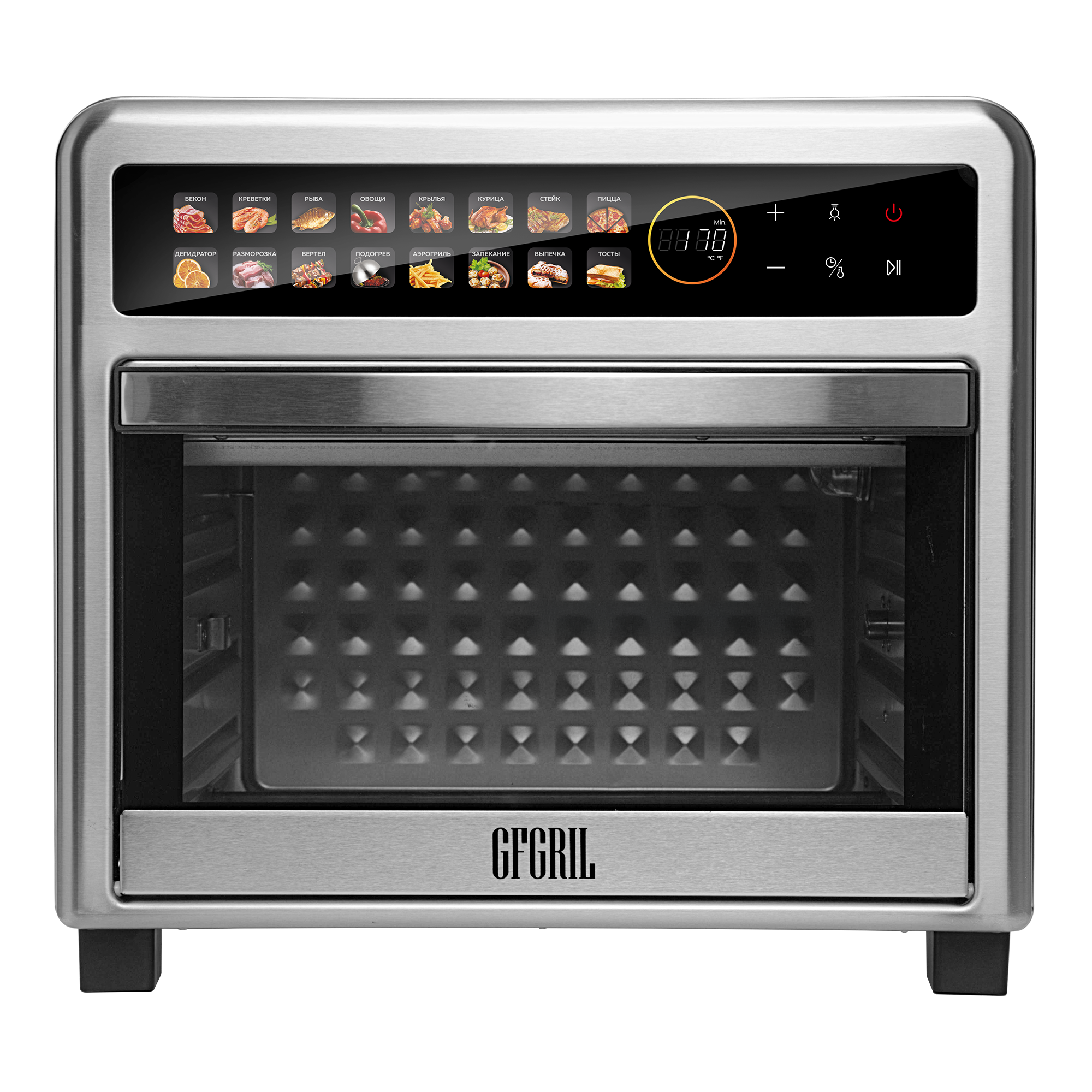 Мини-печь аэрогриль GFGRIL GFAO-800-silver - изображение 2